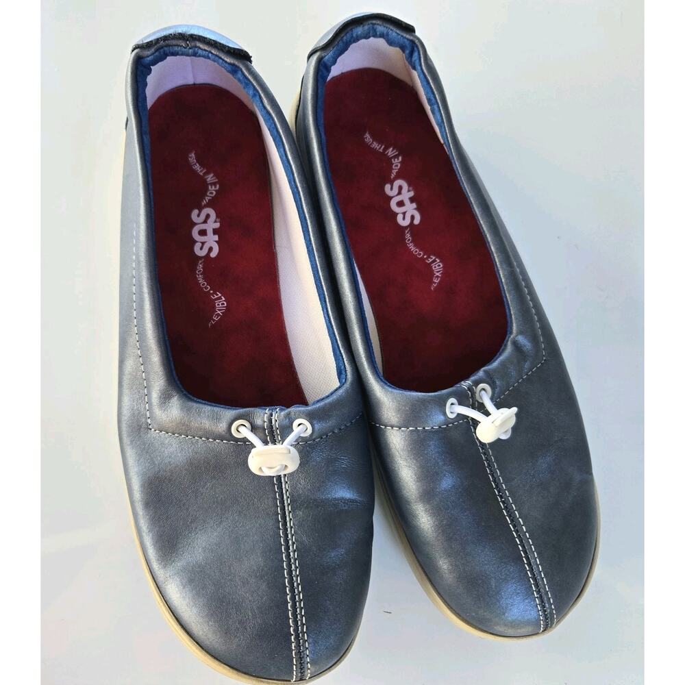 SAS Womens FUNK- SKY Flat Leather Adjustable Comfort USA Shoes Sz 8M‎